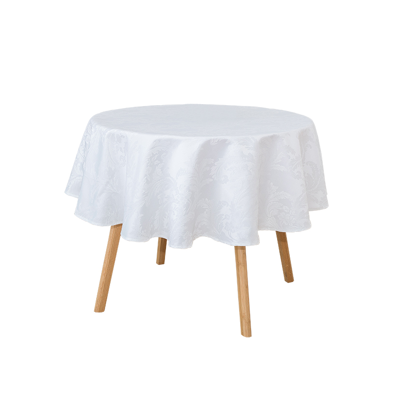 R160cm Geometrická šedá kruhová jacquard ubrus