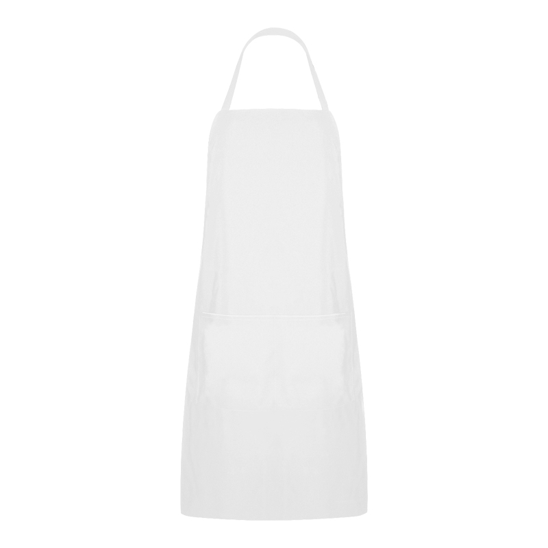 White Polyester BIB zástěra se dvěma kapsami